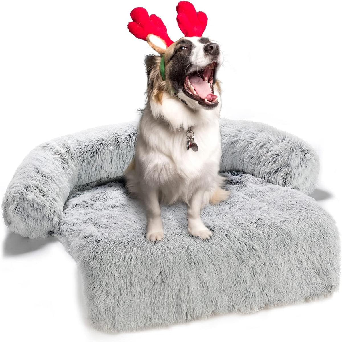 Calming Dog Bed, Soft Fluffy Plush Dog Bed Mat with Removable Washable Cover & Waterproof Liner, Pack of 2 Z2573