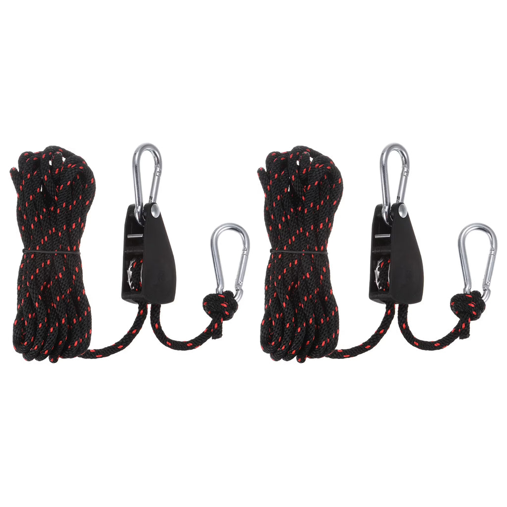 2 Pieces 1/4" (6mm) Ratchet Rope Hanger Metal Gear 16.4ft Tie Down Strap Q810
