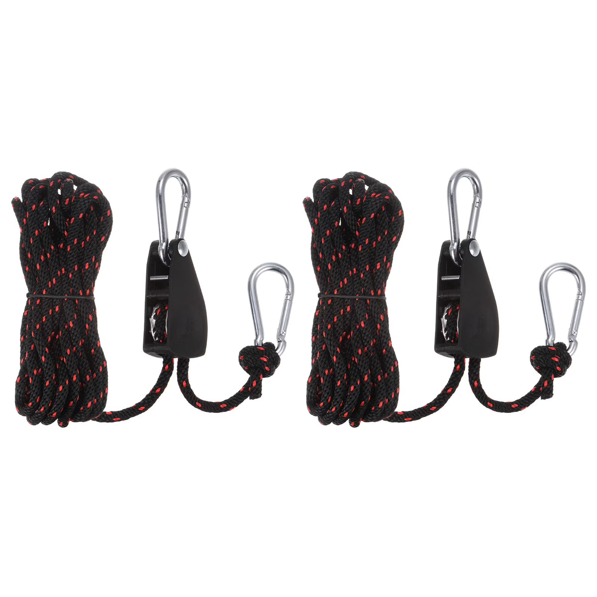 2 Pieces 1/4" (6mm) Ratchet Rope Hanger Metal Gear 16.4ft Tie Down Strap Q810