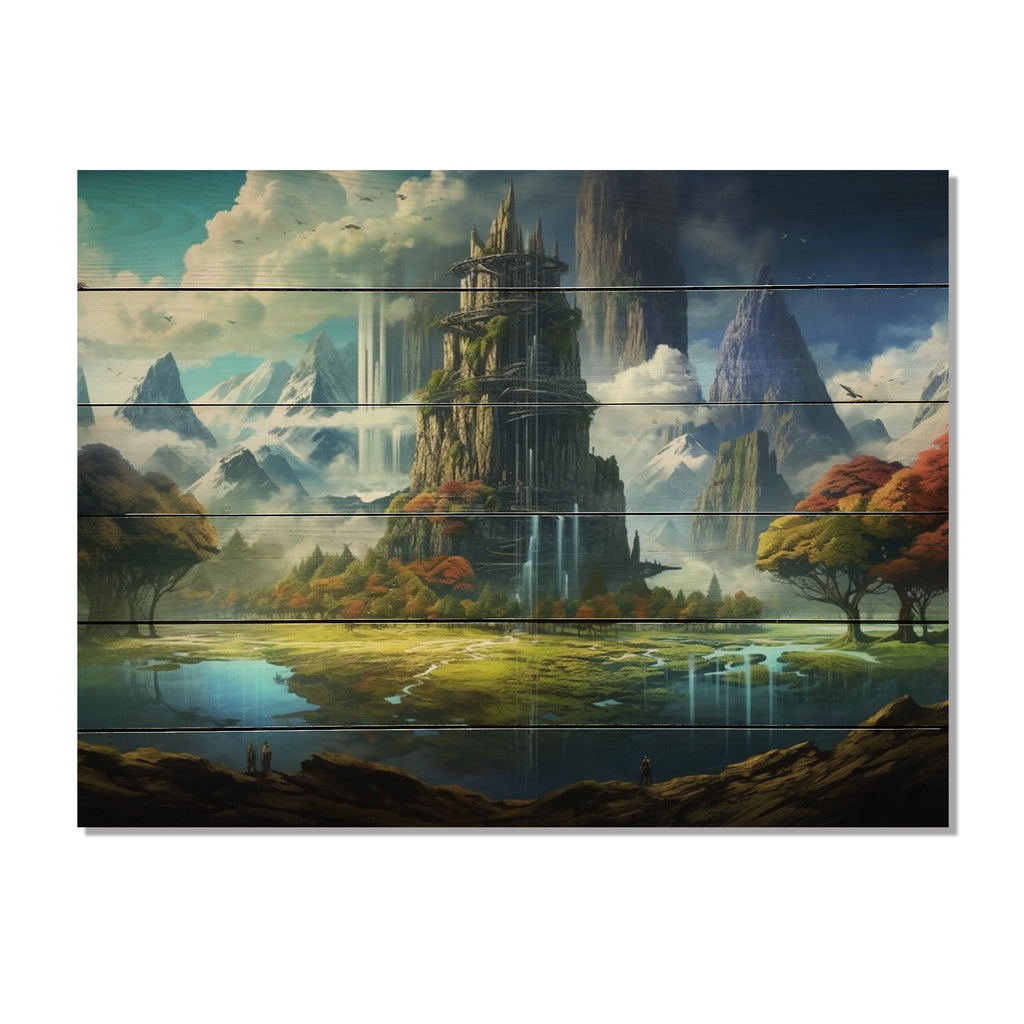 Castles Print on Natural Pine Wood M929