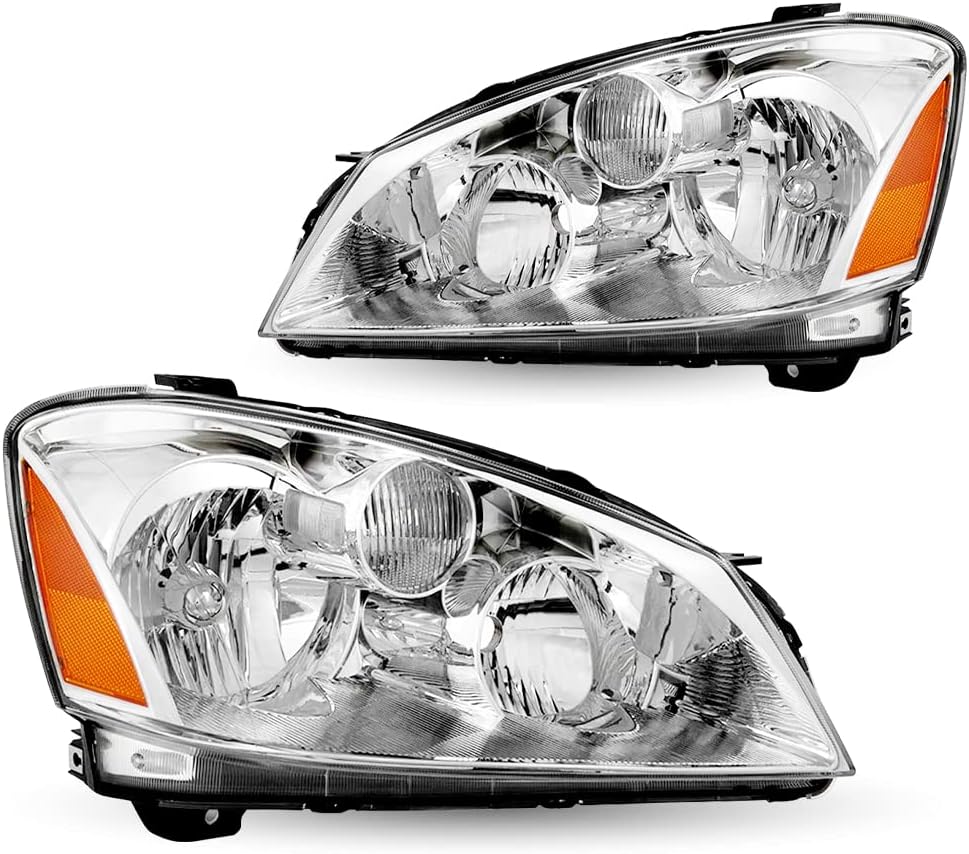 Chrome Headlight Assembly Set for 2005 / 2006 Nissan Altima 4 - Door Sedan O8875