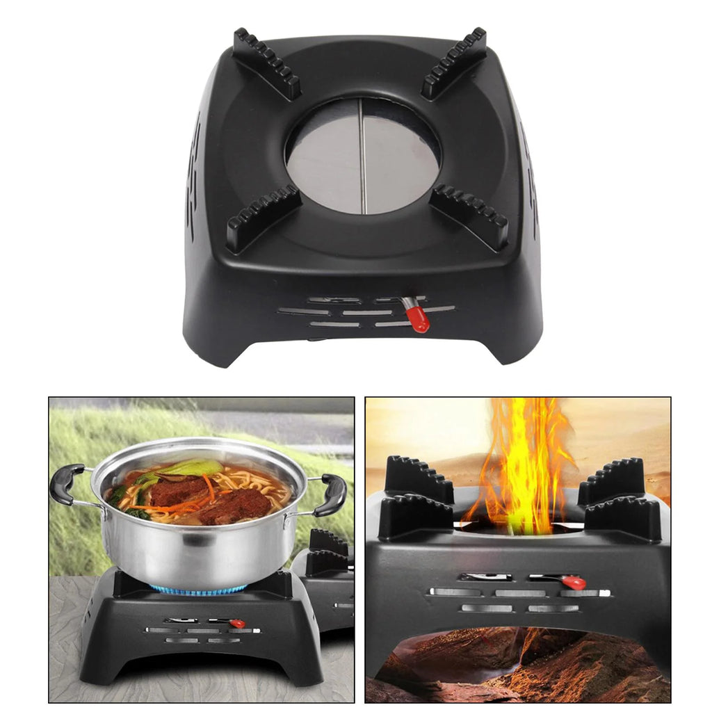 Portable Wood Burning Stove for Outdoor Cooking Black J578561