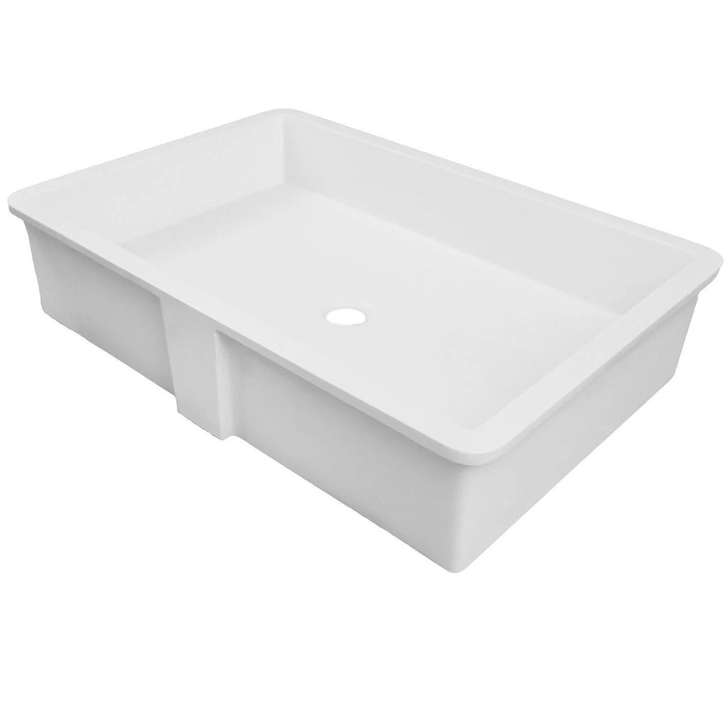 White Solid Surface Rectangular Undermount Lavatory C1095