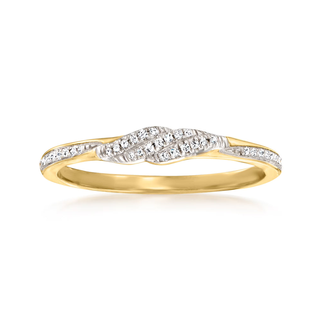 Diamond-Accented Twist Ring in 10kt Yellow Gold B360731
