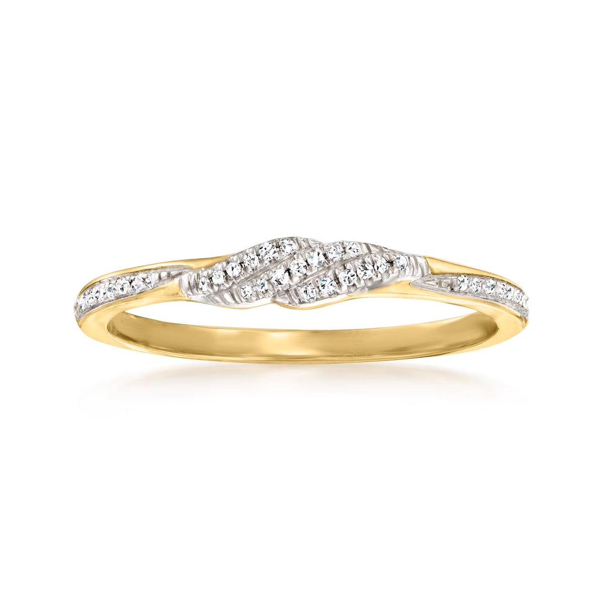 Diamond-Accented Twist Ring in 10kt Yellow Gold B360731