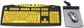 Large Print Yellow Wireless Keyboard with Optical Mouse and USB Wired Magic Pad Pack of 2 E35689