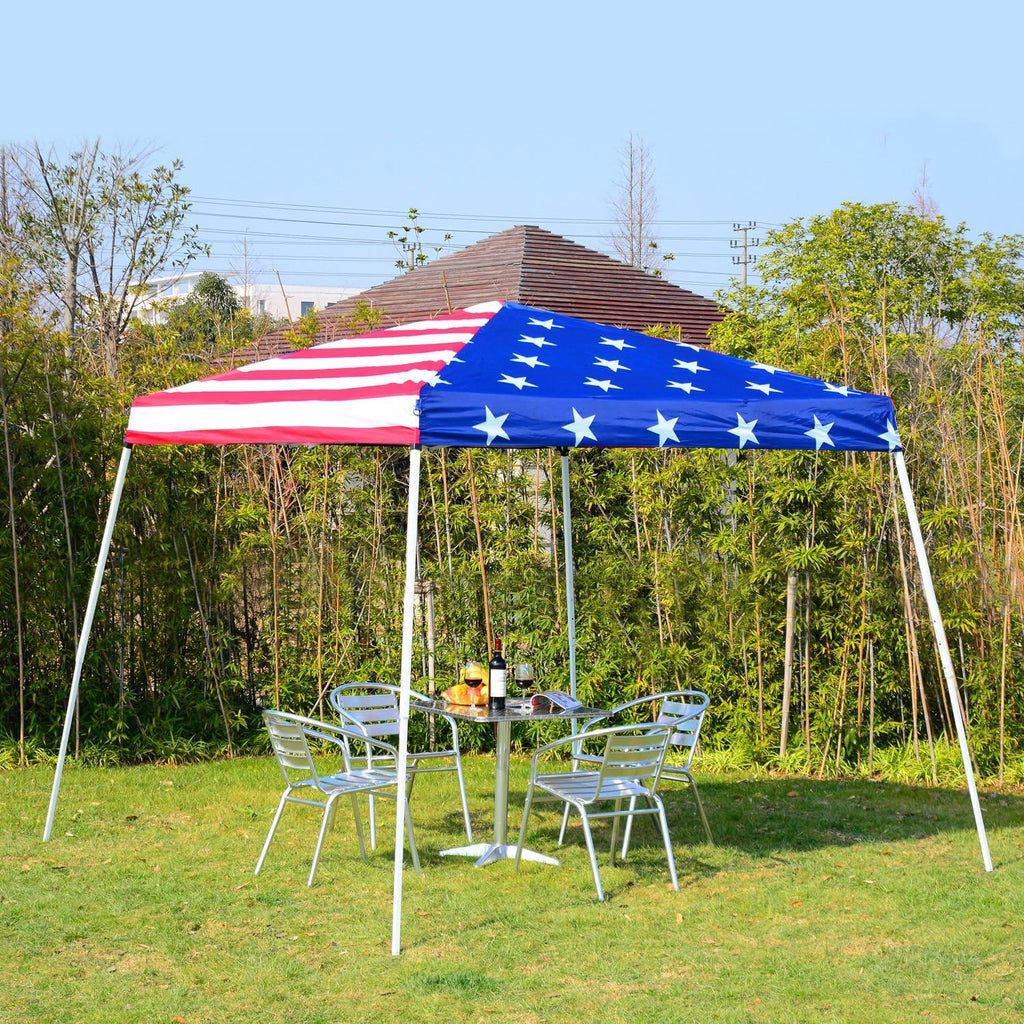 10'x 10' Outdoor Pop Up Canopy Tent with Slanted Legs U722