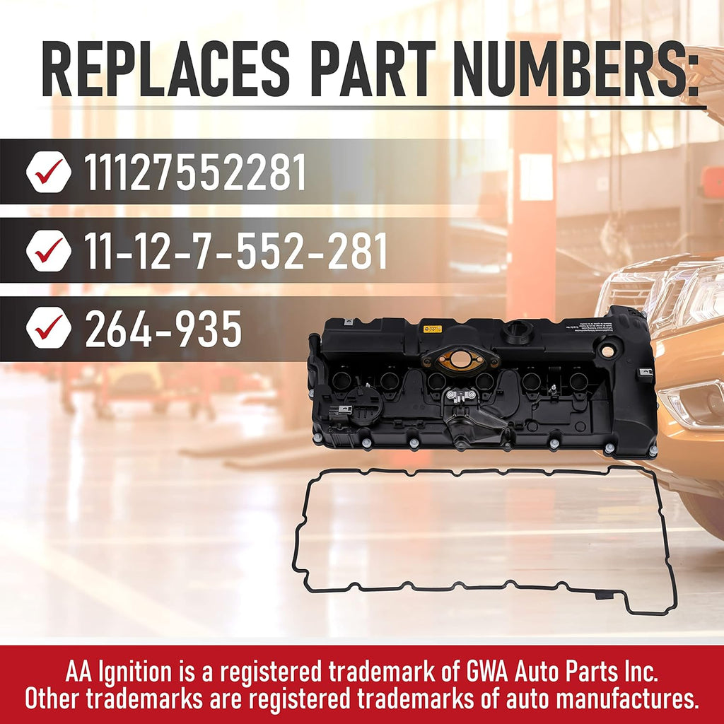 Replacement Engine Valve Cover with Gasket, 2.5L, 3.0L, Replaces 11127552281 I938839