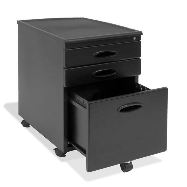 Silver Metal Mobile File Cabinet with Wheel Casters K742958