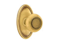 French Antique Brass Finish Passage Knob with Oval Rose L5867