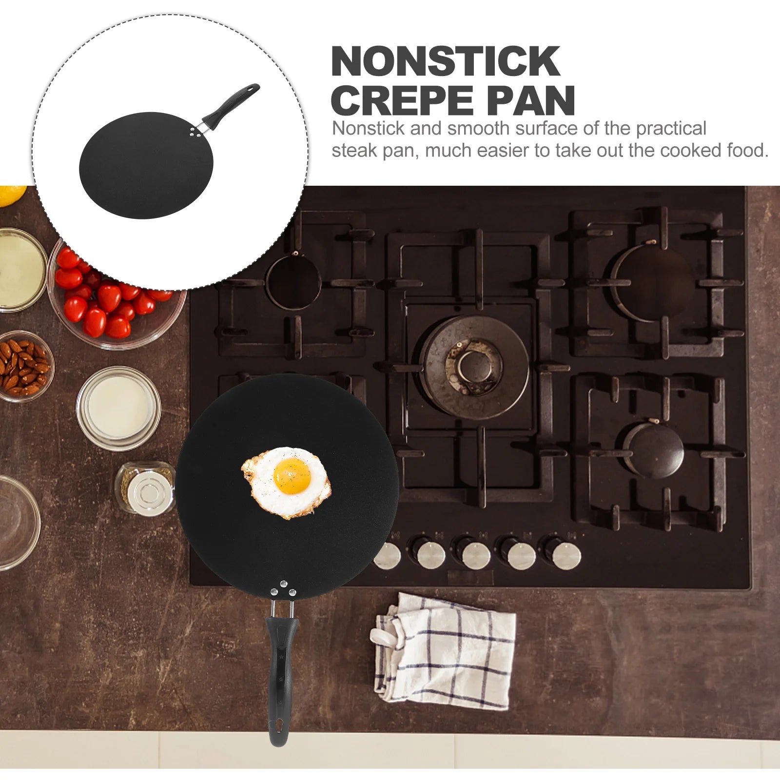 Nonstick Flat Skillet Crepe Maker J89425