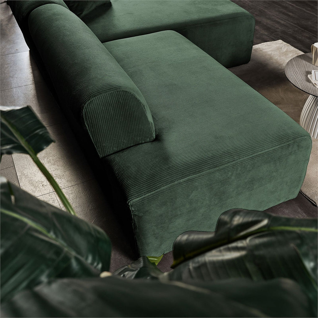 Green Velvet Right Sectional Sofa V217154