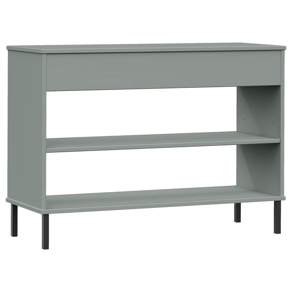 Gray Solid Wood Pine Console Cabinet with Metal Legs B6810