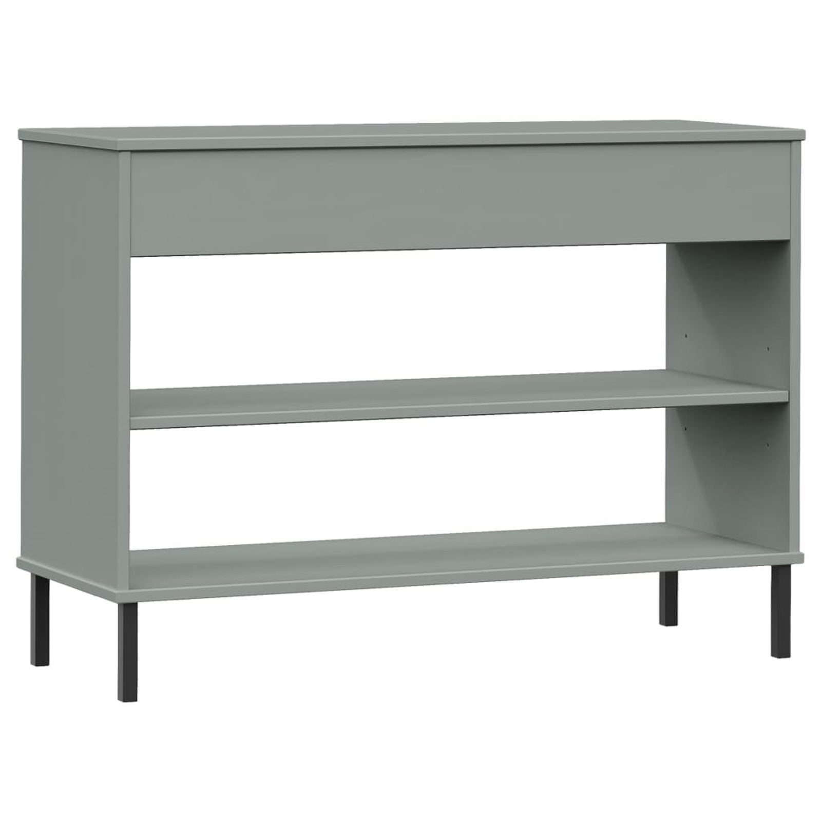 Gray Solid Wood Pine Console Cabinet with Metal Legs B6810