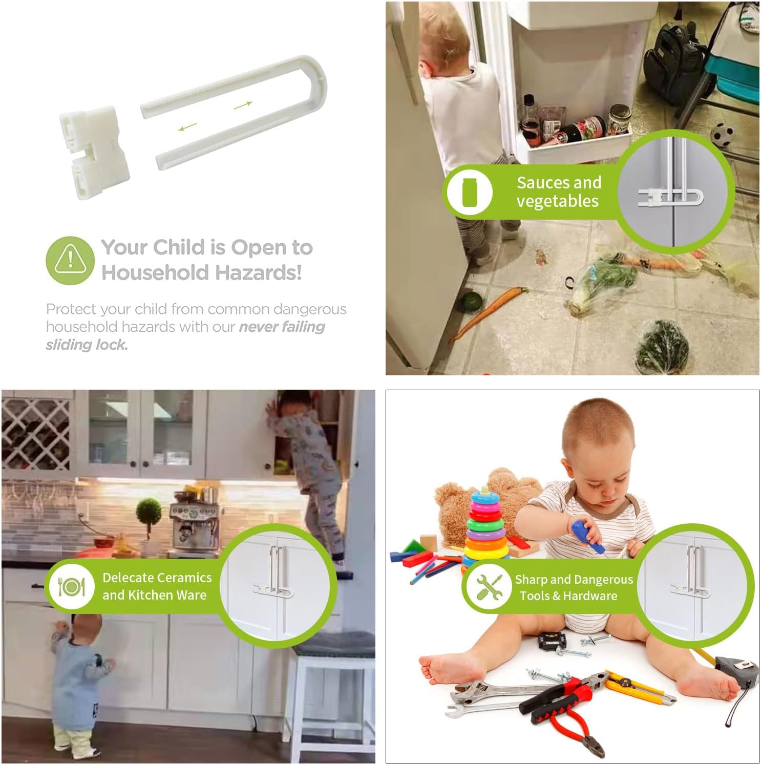 Child Safety Cabinet Locks Drawer Locks 10-Pack A83778