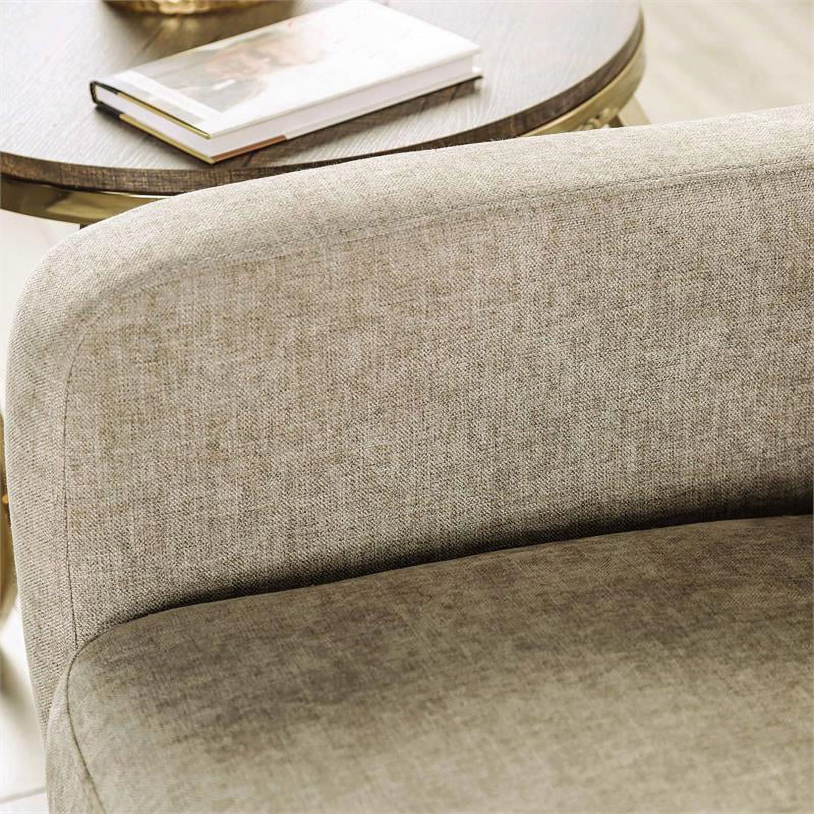 Beige Fabric Tufted Loveseat F5266