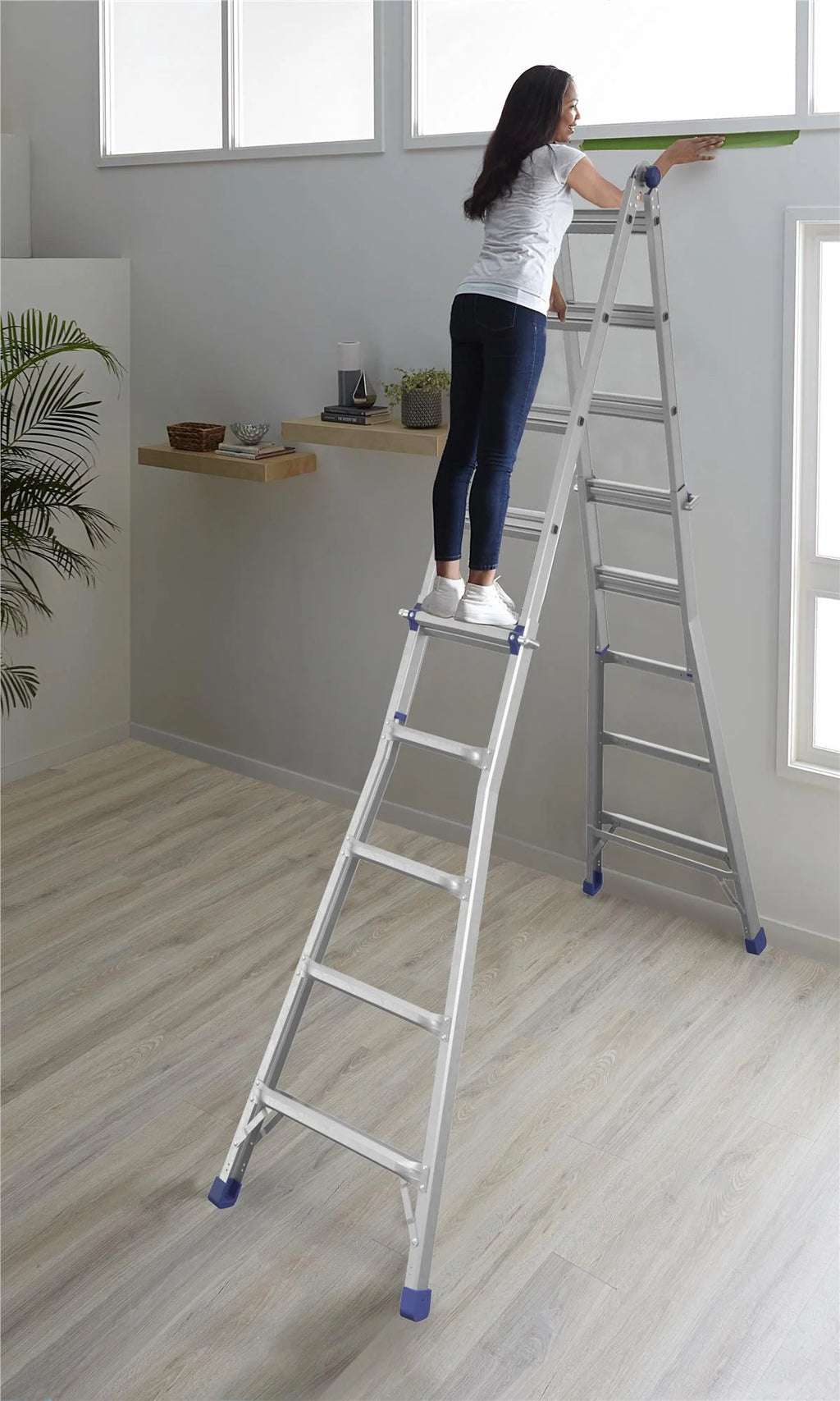 22 foot Reach Height Aluminum Multi-Position Ladder, 300 lb. Load Capacity Type IA Duty Rating X553