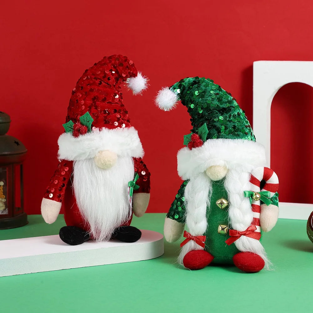2Pcs Christmas Gnome Plush Dolls Ornaments Z94365