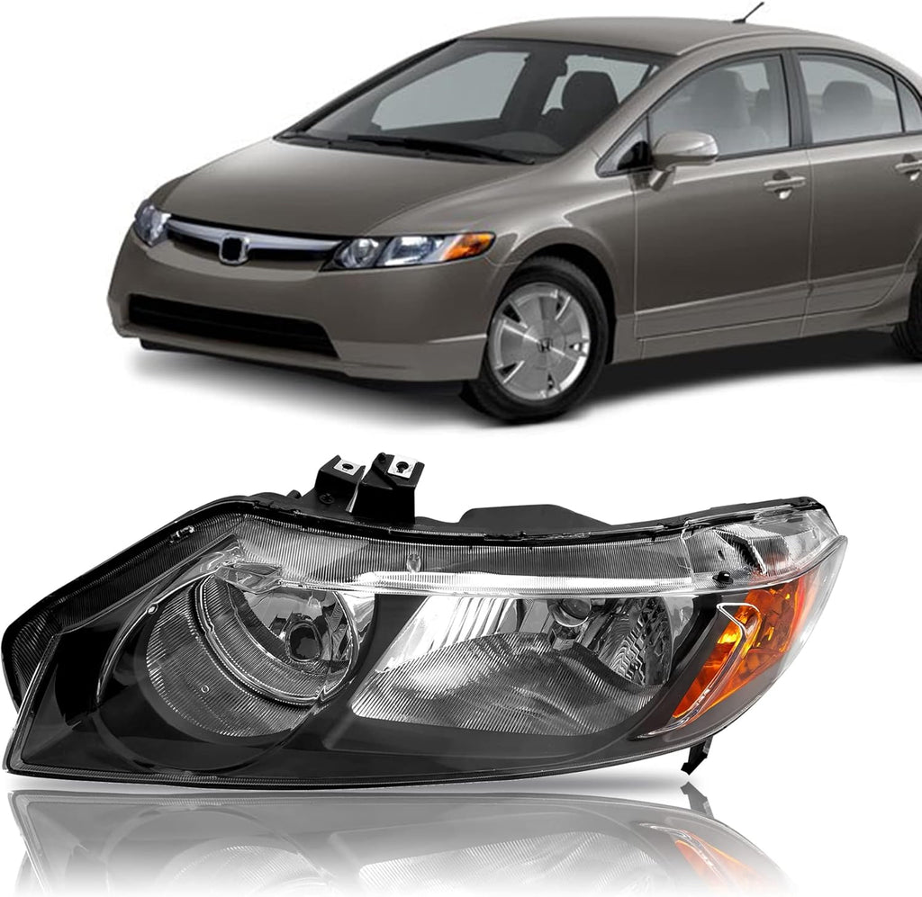 Halogen Headlights Assembly for 2006 2007 2008 Honda Civic K37417