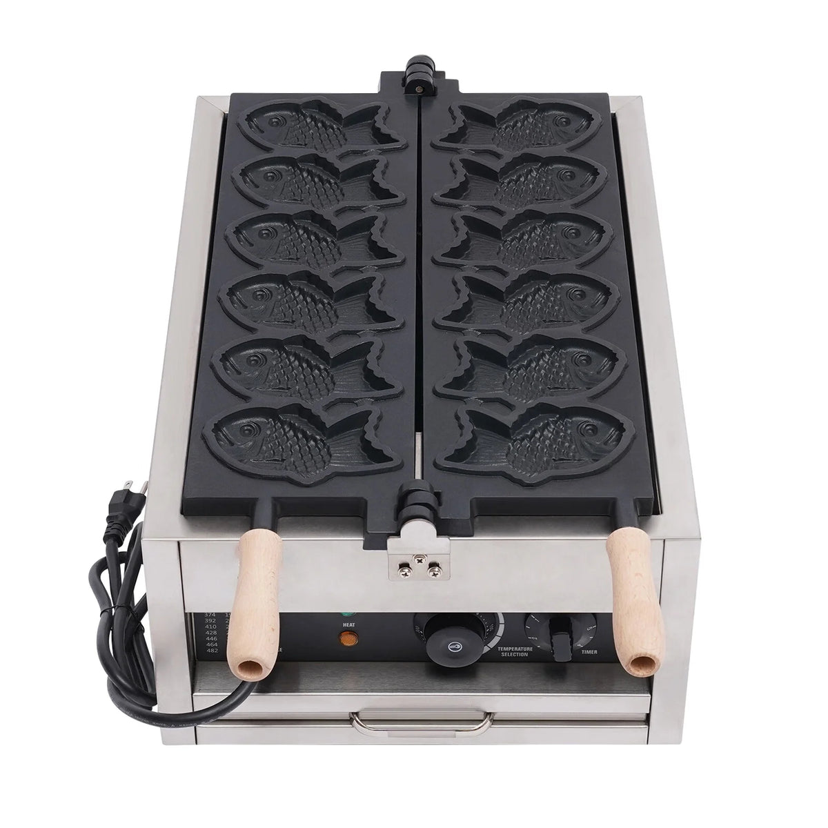 Electric Taiyaki Fish Waffle Maker, Stainless Steel Non-stick Waffle Iron U3700