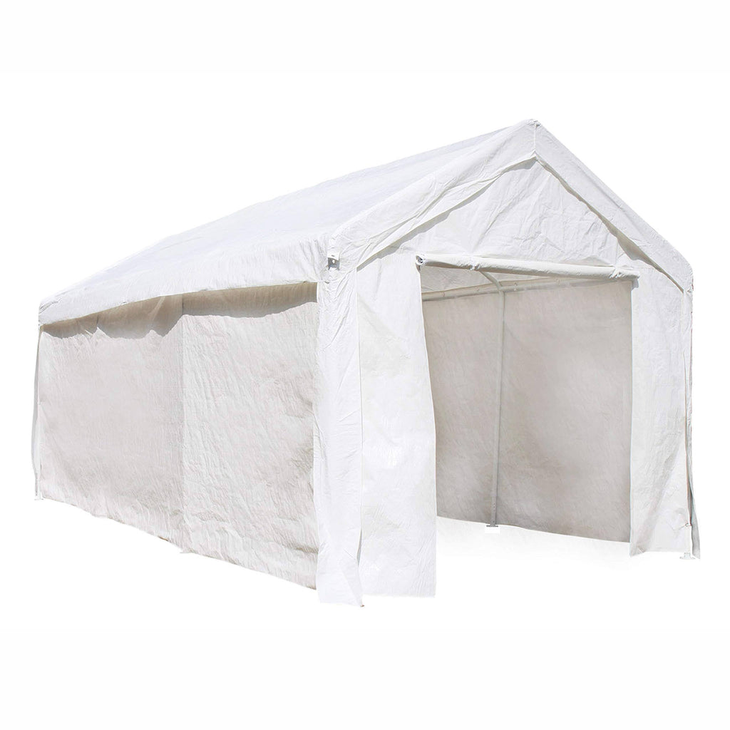Heavy Duty Outdoor Canopy Carport Tent 10 x 20 ft White O415192