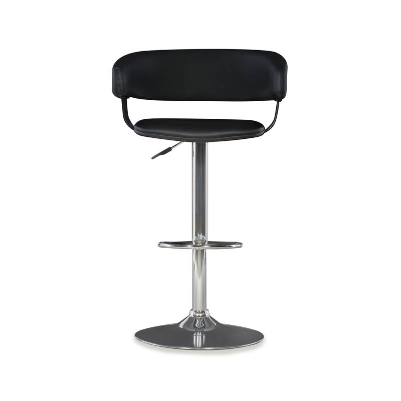 Black Faux Leather Adjustable Height Bar Stool Z47703