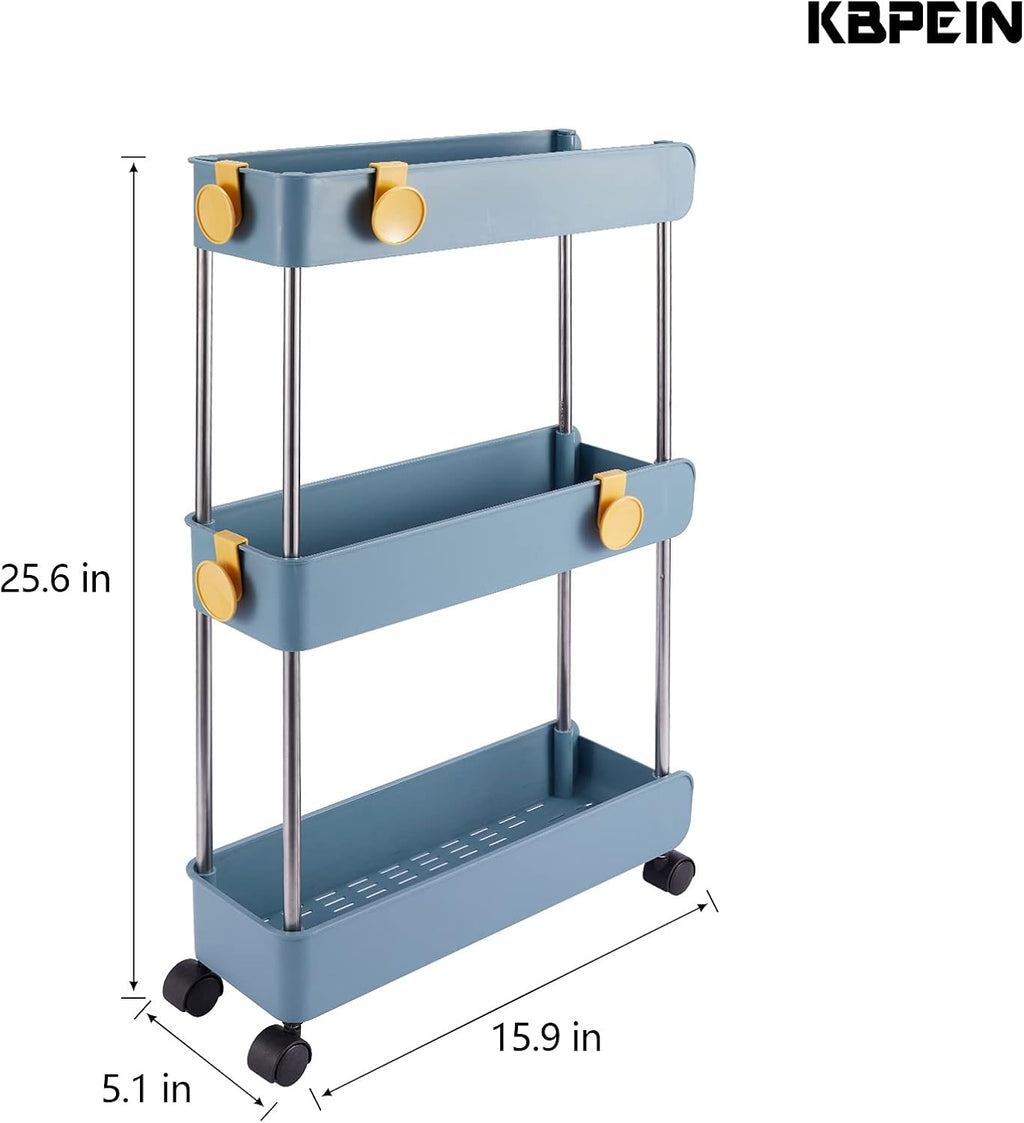 Graphite 3 Layer Rolling Kitchen Cart with Wheels Y866