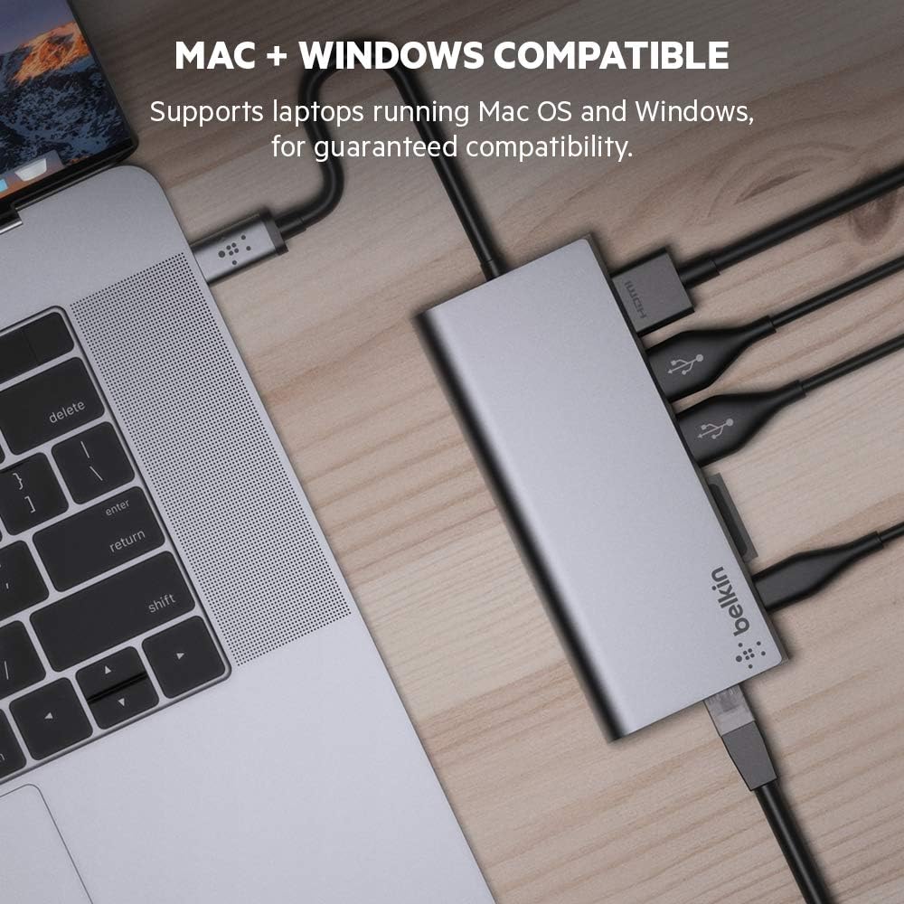 USB-C Hub with Tethered USB-C Cable A5003