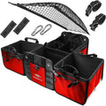 3 Compartment Separable Collapsible Car Trunk Storage Organizer, XL, Black Q4078