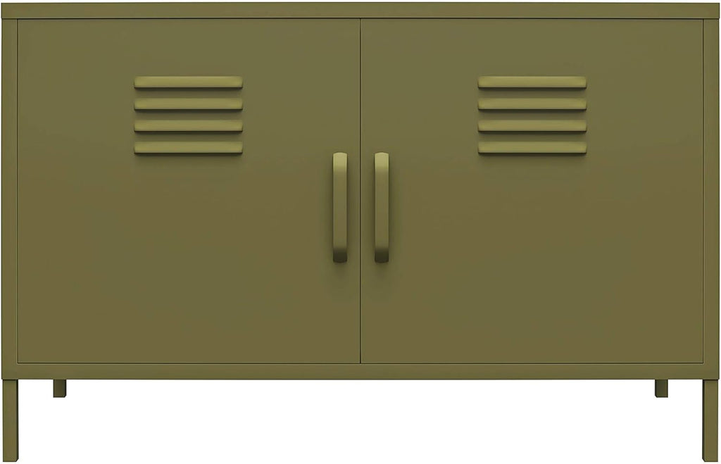 White 2 Door Metal Locker Accent Cabinet E962513