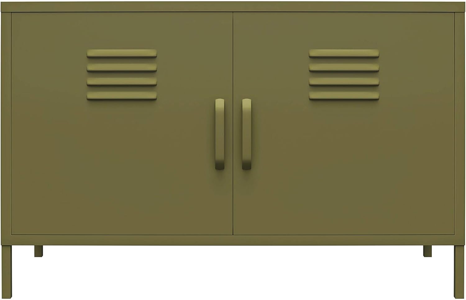 White 2 Door Metal Locker Accent Cabinet E962513
