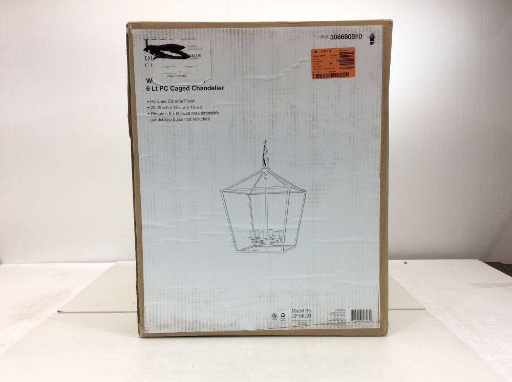 Polished Chrome Caged Chandelier L443009