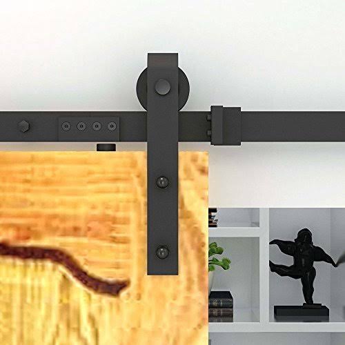Sliding Barn Door Hardware Kit for Double Doors Black Surface 60 2 Doors Track J899