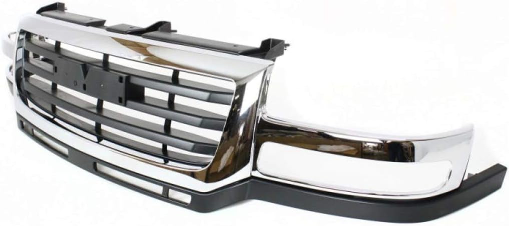 Chrome Shell Painted Black Insert Grille Assembly for 2007 GMC Sierra 2500 HD 3500 Classic O5165