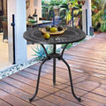 Cast Aluminum Round Patio Bistro Table with Umbrella Hole T7807