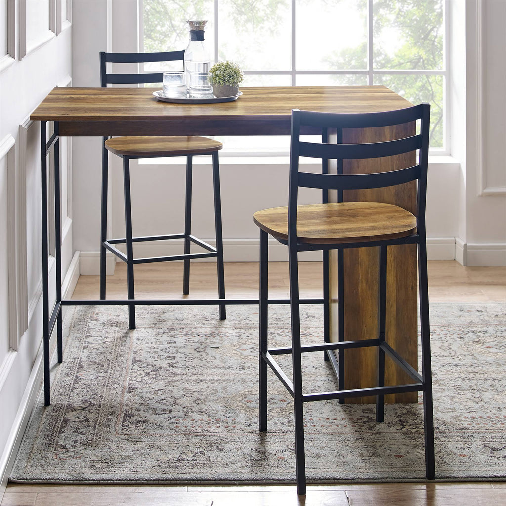 3 Piece Drop Leaf Counter Table Set H96905