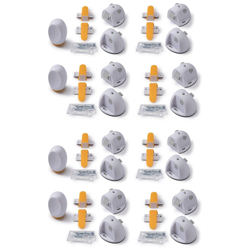16 Locks and 4 Keys White Magnetic Lock System Y38597