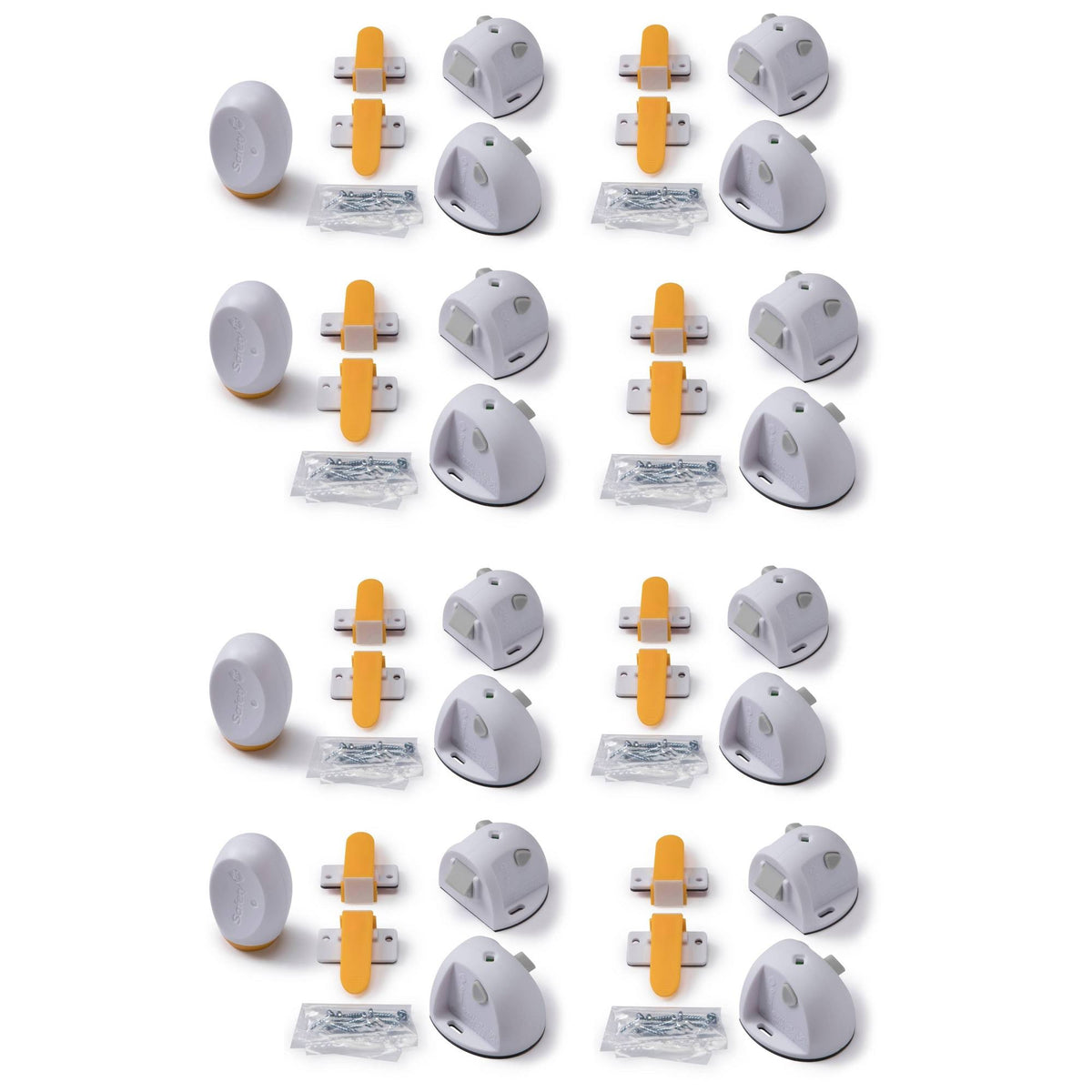 16 Locks and 4 Keys White Magnetic Lock System Y38597