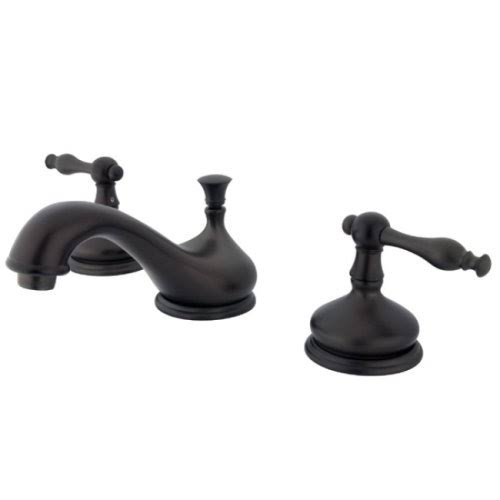 Oil Rubbed Bronze Widespread Lavatory Faucet with Metal Lever Handle U48540