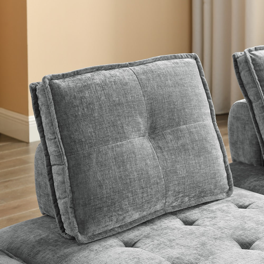 Chenille Grey Modular Sectional Sofa C56390
