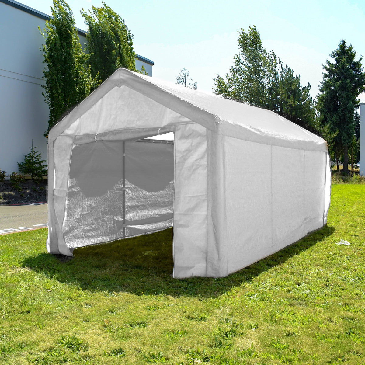 Heavy Duty Outdoor Canopy Carport Tent 10 x 20 ft White O415192
