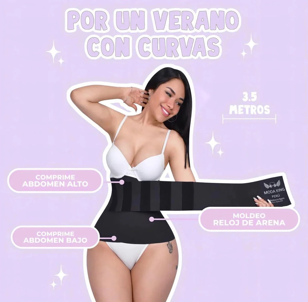 Black Compression Waist Trainer Wrap S472