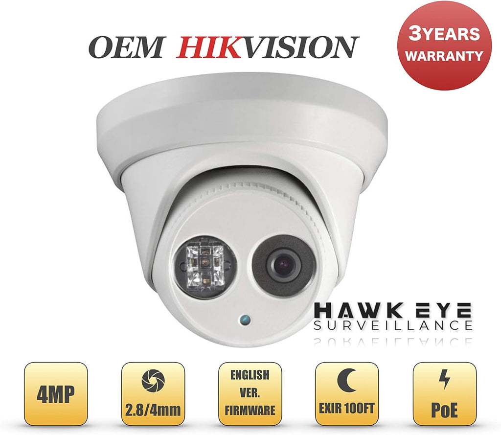 4MP PoE Security IP Camera Turret with IR Night Vision Wide Angle 2.8mm Lens P548