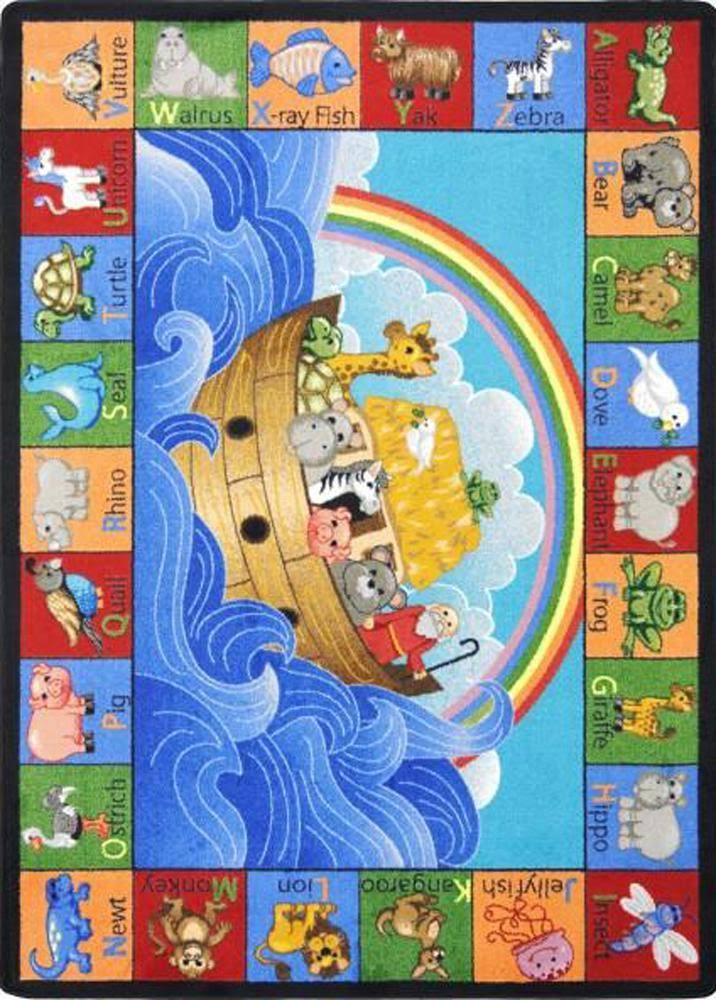 Multi 3'10"x5'4" Alphabet Animals Rug S703345