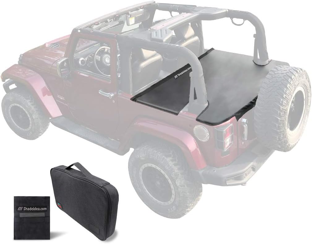 Black Vinyl Tonneau Cover for Jeep Wrangler JK Unlimited 4 Door Rear Trunk Cargo F67558