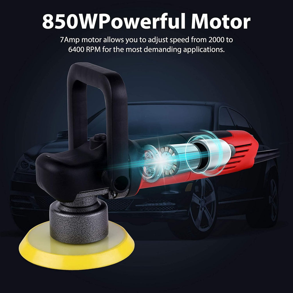6-Inch Dual Action Random Orbital Polisher with Two Detachable Handles L30114