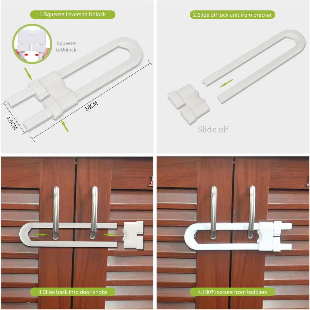Child Safety Cabinet Locks Drawer Locks 10-Pack A83778