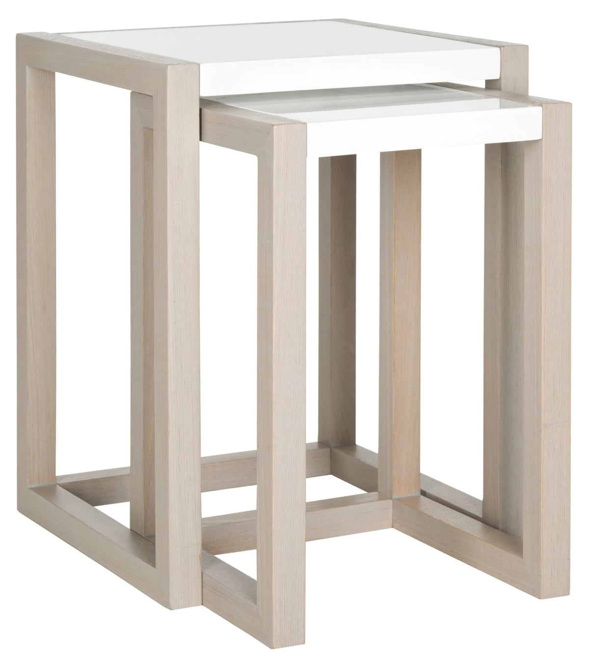 White Grey Lacquer Stacking Table G81772