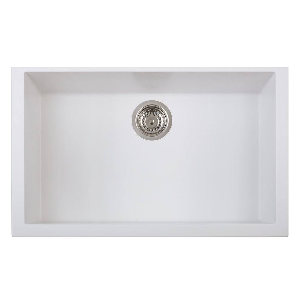 Undermount Granite Kitchen Sink, Milk White B62183