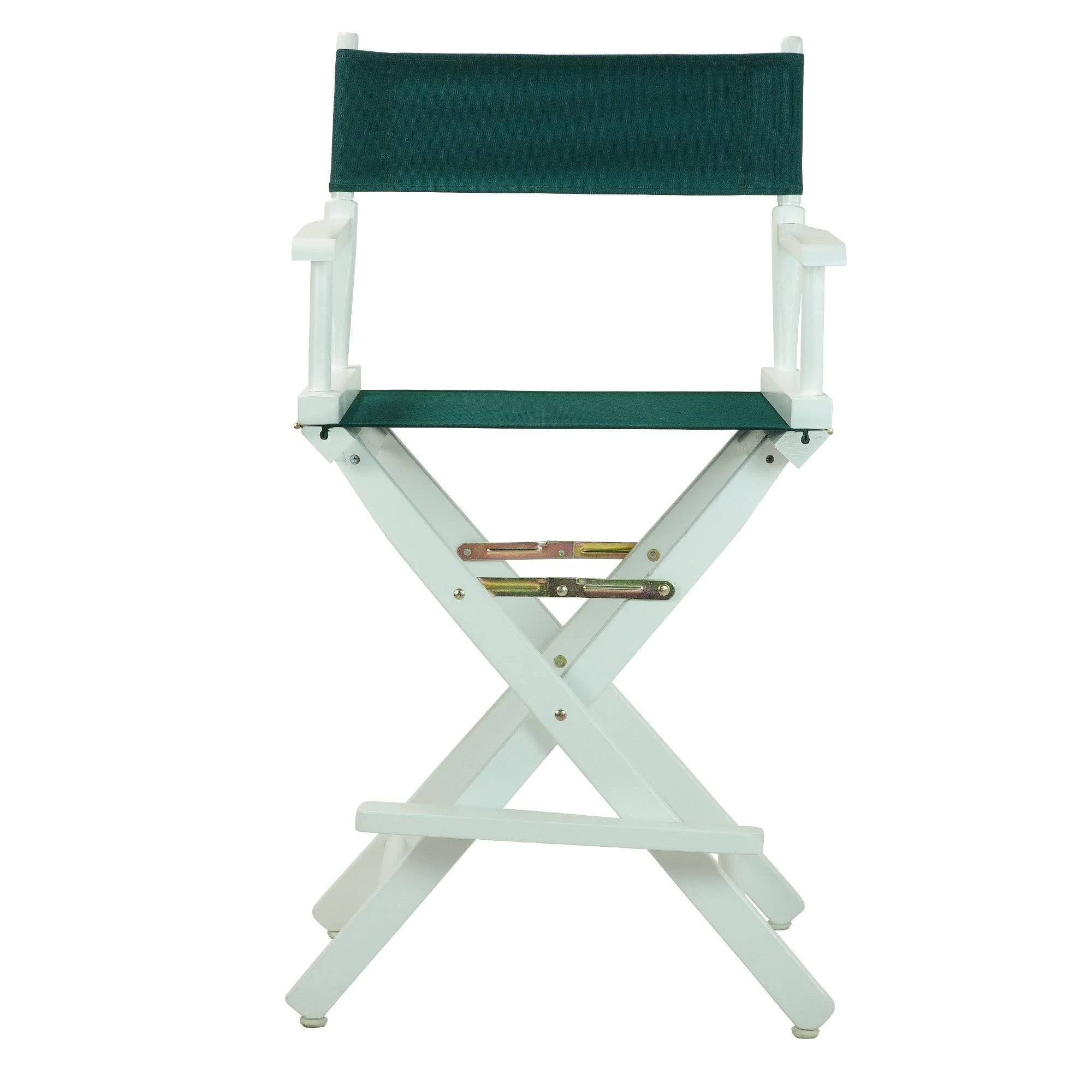 White Frame Hunter Green Canvas Director's Chair C6840